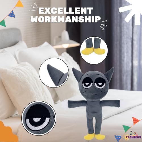 Image of Customized Text Standing Grey Sprunki Plush Toys