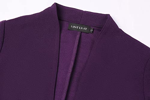 Unifizz Blazers For Women Casual Jackets For Womens 3/4 Sleeve Lightweight Blazer For Work #Purple,Size Xl# #TOP4