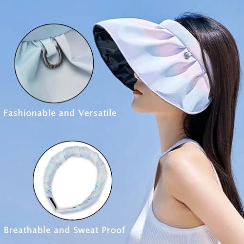 Visera de Sol con Ala Ancha para Mujer, Plegable y Ligera miniatura 4