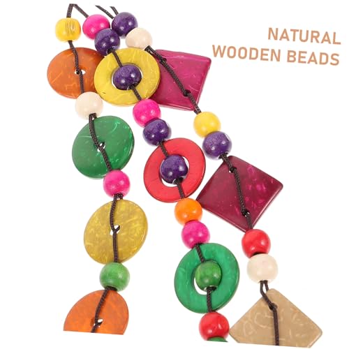 Collier en coco aux finitions vintage et perles de bois légères