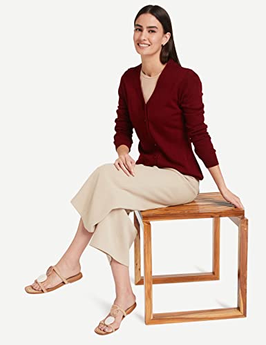 Image of Amazon Brand - Symbol Women's Acrylic V Neck Regular Fit Cardigan Sweater (Available in Plus Sizes)