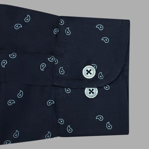 Image of GHPC 100% Cotton Block Print Full Sleeves Regular Fit Formal Shirt for Men