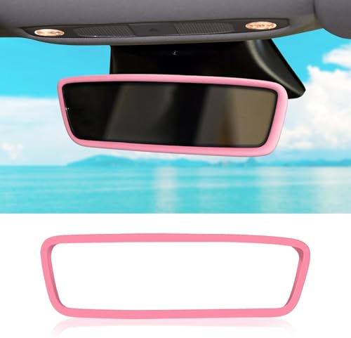 PAIKIUU Rückspiegelabdeckung Rosa - Silikon Abdeckung Für Tesla Model 3 & Model Y, 7.48x2.17 Zoll