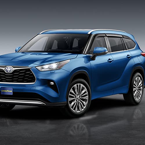 Goodyear Shatterproof Window Deflectors For Toyota Highlander 2020-2023, Tape-On Rain Guards, Window Visors, Vent Deflector Visor, Car Accessories, 6 Pcs. - Gy008533 #TOP3