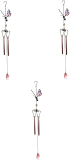GANAZONO 3 Pçs Borboleta Colorida Sino De Vento Decoração De Metal Ao Ar Livre Decoração Colorida Decoração De Vitrais Borboletas Sino De Vento Pingente De Sino De Jardim Pingente De Sino