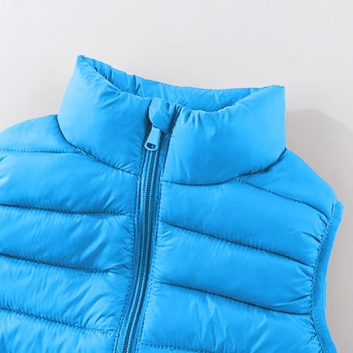 Boys Girls Puffer Vest Zip Up Stand Collar Sleeveless Down Jackets Solid Lightweight Warm Quilted Padded Winter Coats4