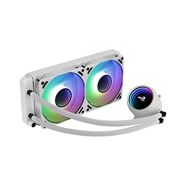 Aerocool MIRAGEL240W, Refrigeración Líquida CPU, 2xVentilador 12cm ARGB, TDP 400W,Blanco