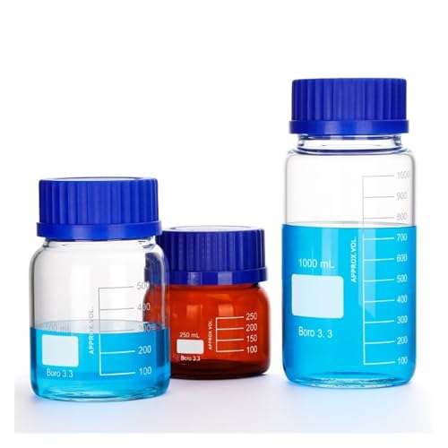 Bouteille en verre ambré GL80 Boro3.3 récipient de stockage laboratoire 250ml à col large