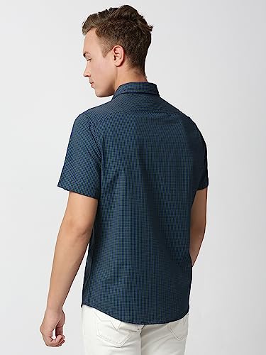 Image of Thomas Scott Men 100% Cotton Regular | Half Sleeve | Dounble Pocket | Checks Printed | | Casual | Shirts