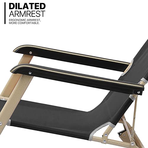 Monibloom Folding Reclining Lounge Chair Fixed 135° Angles Outdoor Chairs With Adjustable Headrest Patio Lawn Recliner For Outdoor Pool Camp Yard, 330Lbs Capacity #TOP7