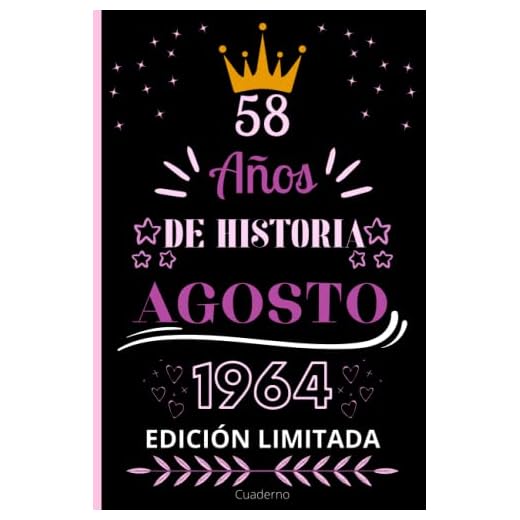 Cuaderno, 58 AÑOS DE HISTORIA AGOSTO 1964 EDICIÓN LIMITADA: Cuaderno de cumpleaños para ella, regalo de cumpleaños único de 58 años para niñas, hija, ... nacido en Agosto, cuaderno de cumpleaños.
