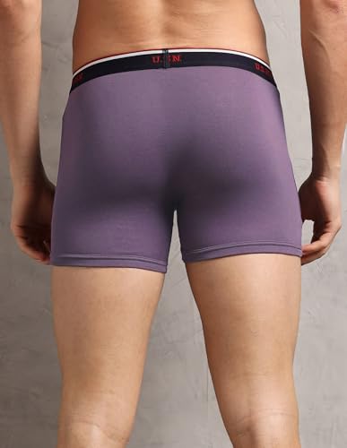 Image of U.S. Polo ASSN. Men's I667 Ribbed Cotton Mid Rise Underwear Trunks - Pack of 1