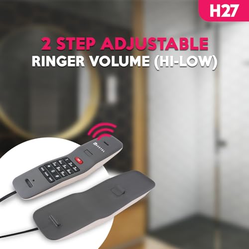 Image of Beetel H27 Portable Hotel Cordless Landline Phone,3 Step Receiver & 2 Step Ringer Volume,Hold Function with LED Notification,Tone Dialling,Ringer LED,Hearing Aid Compatible Desk /Wall Mountable (Ivory)