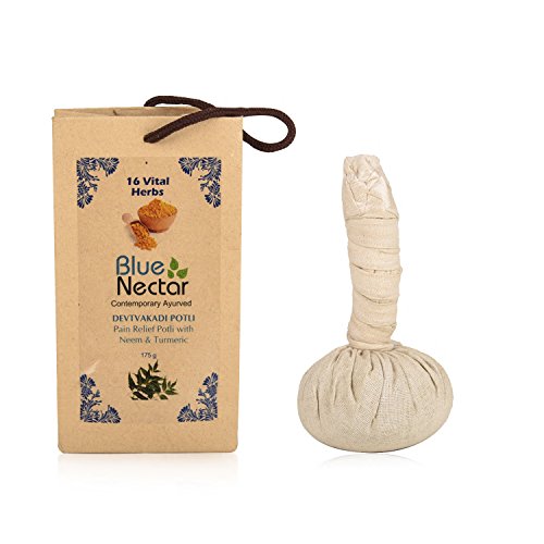 Blue Nectar Ayurvedic Herbal Compress Potli with Neem & Turmeric | Natural Pain Relief Ingredients for Joint Pain, Body Pain, Legs Pain and Back Pain Relief 175g Blue Nectar Ayurvedic Herbal Compress Potli with Neem & Turmeric | Natural Pain Relief Ingredients for Joint Pain, Body Pain, Legs Pain and Back Pain Relief 175g