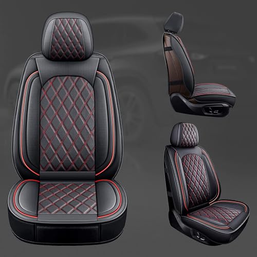 Image of MIROZO Front Ram Seat Cover Fit 2009-2026 RAM 1500 /2500 /3500 Crew Quad Cab | Leather Ram Seat Cover,Waterproof Truck Seat Covers,Red Car Seat Cover,Car Seat Protector,Front Seat Covers For Ram