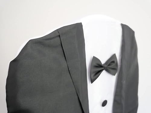 Vista 13 de YHC#160 - Fundas para sillas de boda, fiesta, cumpleaños, señor y señora para novia y novio, elegante y elegante traje de respaldo fantástico