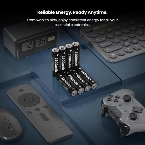 Image of Simpex AA 3900mAh Rechargeable Batteries, Ready to use and Comes with the Pack of 4 (Black Edition)