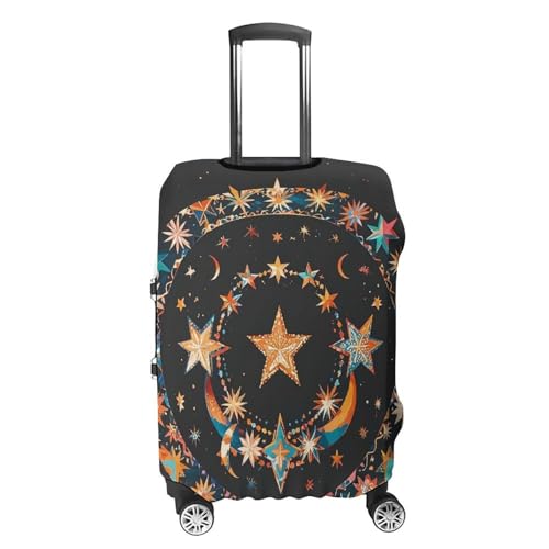 Gorgeous Stars And Moon Elastic Luggage Cover Suitcase Protector for 19-32 Inch Suitcases | Universal Stretchable Travel Bag Cover | Anti-Scratch, Washable with Zipper Closure L4