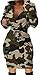 BIRW Size M Camouflage Printing Hoodie Dress for Women 2026 Slim Casual Long Sleeve High Waist Drawstring Pullover Bodycon Sweatshirt Dresses with Pockets