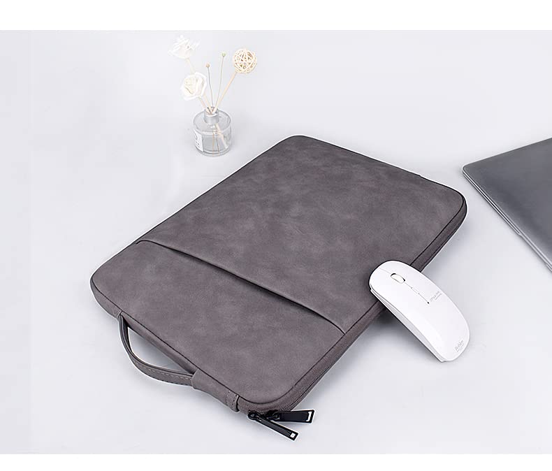 Image of Red Lemon PU Leather Lightweight Zipper Bag For 15.4 inch Laptops (Grey)