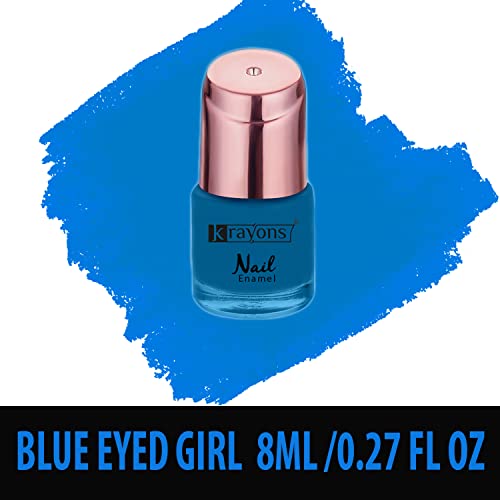 Image of Krayons Crazy Gel Nail Enamel, Waterproof, Longlasting, 8ml Each, Multicolor, Pack of 3 (Neon Orange, Neon Yellow, Blue Eyed Girl)