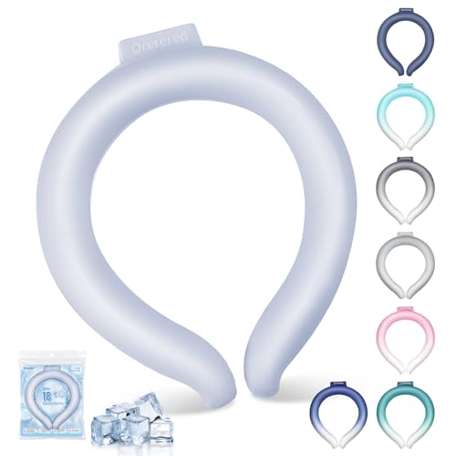 Image of Neck Cooling Tube 70% Gel Increase Ice Ring Neck Cooler Wearable Cooling Wraps Body Cooling Products for Outdoor Indoor Activities Relief for Hot Flashes(Blue,L)