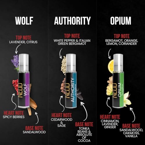 Image of NEUD Luxury Perfume Gift Set for Men - Long Lasting Eau de Parfum, Citrus, Lavender, Cedarwood Fragrance - 1 Pack (3 x 10ml Vials)