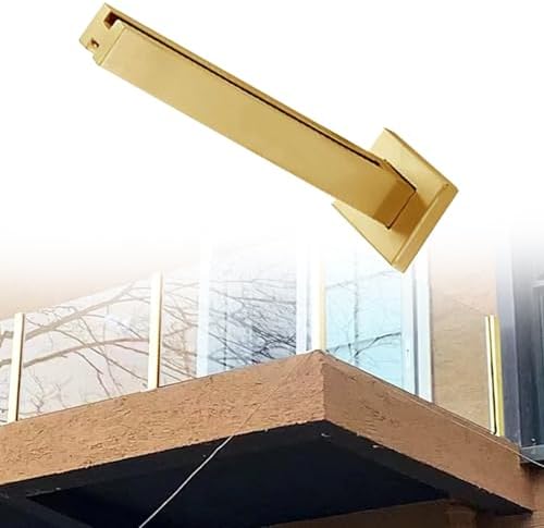 Stainless Steel Glass Railing Post for Stairs - 44in Vitreous Column with Slots & Base, Ideal for Modern Staircase Design, Durable and Stylish Glass Panel Support