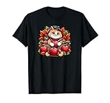 Gatto che raccoglie mele in autunno Vintage