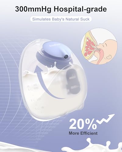 MOMFANN Hands-Free Breast Pump, Hidden Wearable Breastfeeding Pump with 3 Modes 9 Levels, Comfort and Sealing 15/17/21/25 Flange, Ultra-Quiet Electric Breast Pump Effiently and Portable - Thumbnail 3