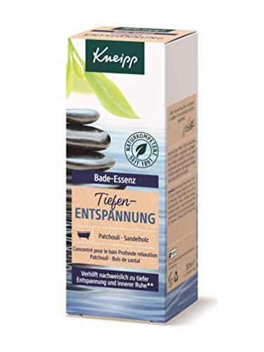 Kneipp Bade-Essenz Tiefenentspannung - Badeöl mit natürlichem ätherischen Patchouliöl & wertvollem Sandelholzextrakt für tiefe Entspannung & Ruhe - ohne Mikroplastik - 100ml