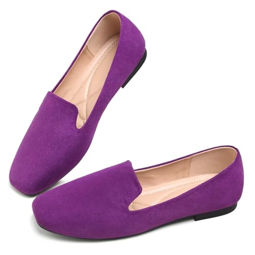 Image of Dear Time Women's Closed Toe Flats Shoes Comfortable Office Slip-on Casual Loafer Flats