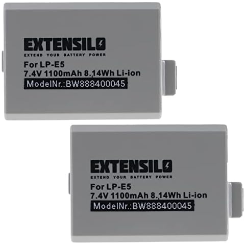 EXTENSILO 2X Akku kompatibel mit Canon EOS 450D Cover