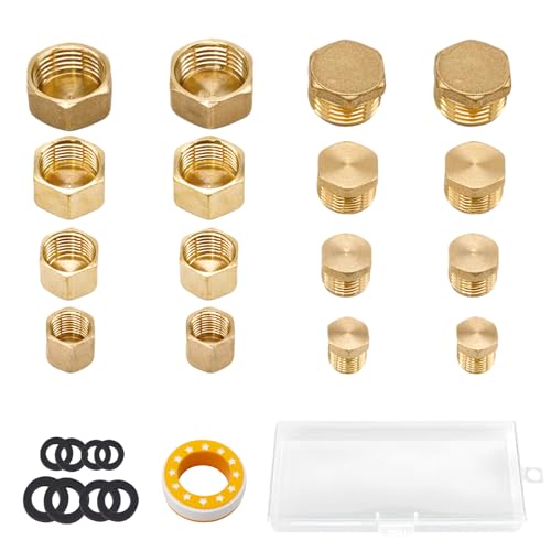 【Facile da installare】 Questo filetto femmina di chiusura è molto facile da installare, flessibile da usare e molto facile da installare e smontare, che possono essere installati in ogni posizione di tubi verticali, orizzontali e diagonali. Basta attaccare il cappello in brassa.