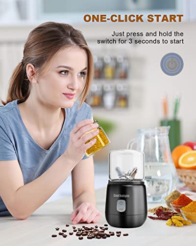 Cool Knight Electric Herb Grinder Electric Spice Grinder, Usb Rechargeable 200W Cordless Electric Herb Grinder For Herbs, Spices, Seeds, Etc. (Black) #TOP3