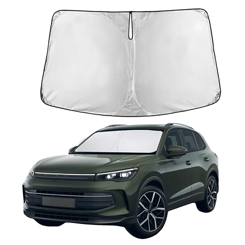 Image of Autovir Windshield Sun Shade Fit for 2018-2023 2024 2025 Volkswagen Tiguan | Sunshade, Front Car Window Shades Sun Visor, Blocks UV Rays & Heat, Car Accessories