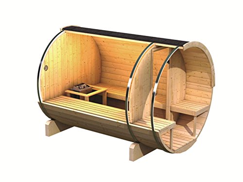 Tonnensauna Fasssauna Kotka 2 205cm x 273cm x 216cm-2