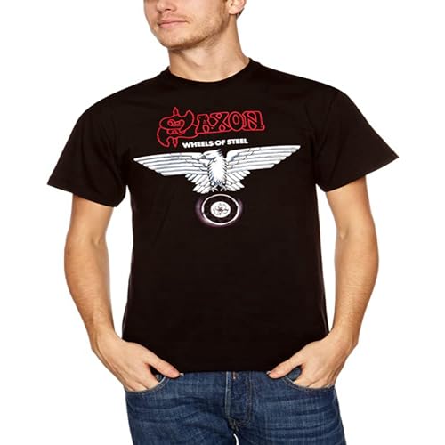 JieZhiChun Saxon Wheels of Steel Men's T Shirt Black XL