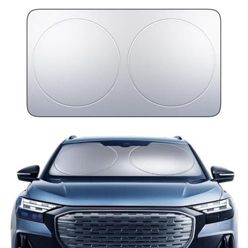 Lamicall Car Windshield Sun Shade 64L x 34W 4-Layer Reflective 240T Sun & UV Reflective Windshield Cover Sun Shade | Easy Install FoldableWindshield Cover for Medium Sedan SUV