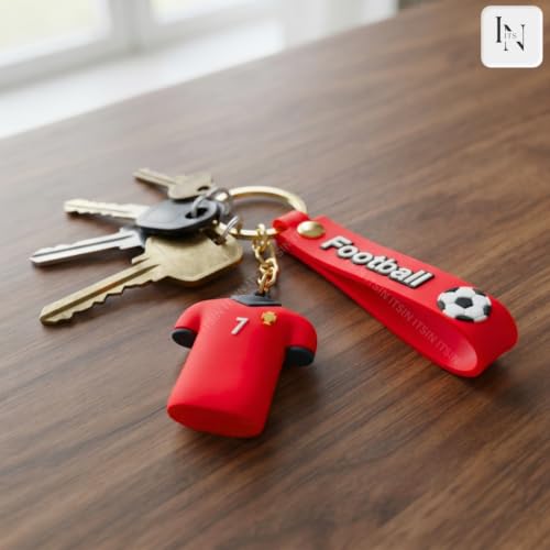 Image of Football jersey Keychain | Ronaldo key chains | messi Keychain | 3D Cute silicone key chain for bike men | soccer Keyring gifts for boys | anime key holder for bag