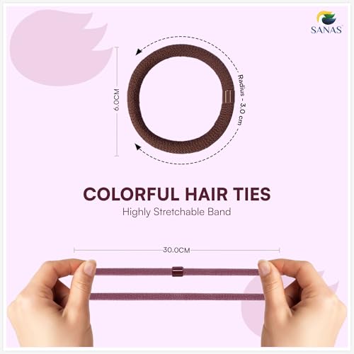 Image of Sanas Hair Rubber Band For Girls (10Pcs) Rubber Band For Hair Ties For Women Stylish Useful Gifts For Woman Rubber Bands For Hair Accessories For Women Stylish Hair Tie (10Pcs) (Pastel Multicolours)