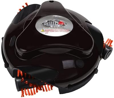 Grillbot Automatic Grill Cleaning Robot with Nylon Brushes, Electric BBQ Cleaner Brush with Motorized Power, Cordless Rechargeable Grill Scrubber for Outdoor Grills (Black)