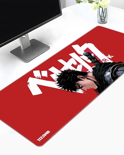 Image of Stitched Berserk Anime Extended Mousepad (12x31) for Laptop, Desktop, PC and Gaming Deskmat (Stitched Edges, XL)