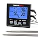 Produktbild ThermoPro TP17B Digitales Grillthermometer Bratenthermometer Fleischthermometer Ofenthermometer mit Timer, Zwei Edelstahlsonden, Blaue Hinterbeleuchtung, Temperaturbereich bis 300°C, Schwarz