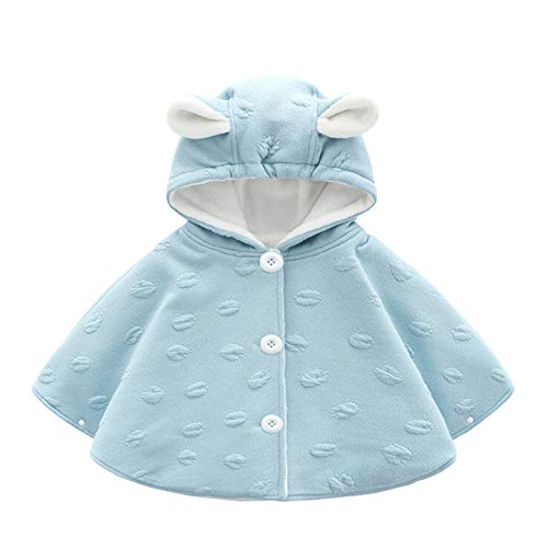 TININNA Abrigos Bebé Niñas Niños Otoño Invierno Abrigo de Cape Chaqueta Capa Poncho con Capucha con Oreja Conejo Lindo Abrigo con Sombrero Ropa de Abrigo Chaquetas Cortavientos Outwear Azul