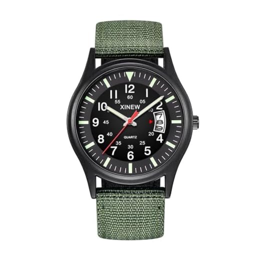 Sport Analogue Watch Mens Field Watch Quartz Analogue Watch with Nylon Strap Business Watch Watch