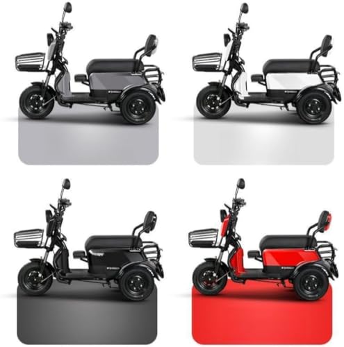 LumoLight電動シニアカート,電動車い,600W, 3速トランスミッション,3人乗り、トリプルブレーキシステム、前後トリプルショックアブソーバー、スーパーパワー、長持ちするバッテリー寿命 (600W+ベア力-、60V,ホワイト)