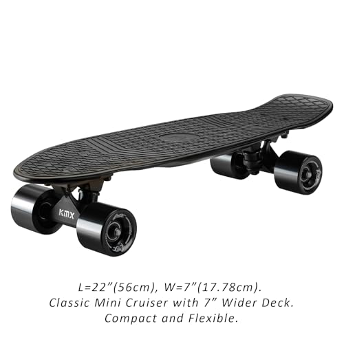 Image of KMX Skateboard 22 and 27 Inch, Classic Mini Cruiser Skateboard for Boys, Girls, Kids, Students, Adults, Teens, Mini Cruiser Board for Beginners and Advanced