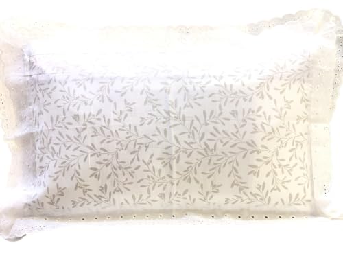 Image of VHC 100% Cotton Lace Pillow Cover /Case Set (Pack of 2)-Maroon (oliveGrey)