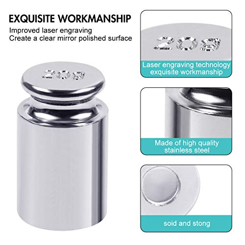 Harapu 5 Pcs Gram Calibration Weight Set, 20G 10G 5G 2G 1G Kit For Digital Scale Balance And 1 Piece Calibration Weight Tweezer, Silver #TOP2